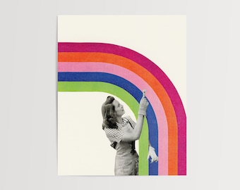 Stampa arcobaleno 8x10 pollici, arte da parete LGBTQ, arredamento orgoglio, stampa in vendita - Dipingi un arcobaleno
