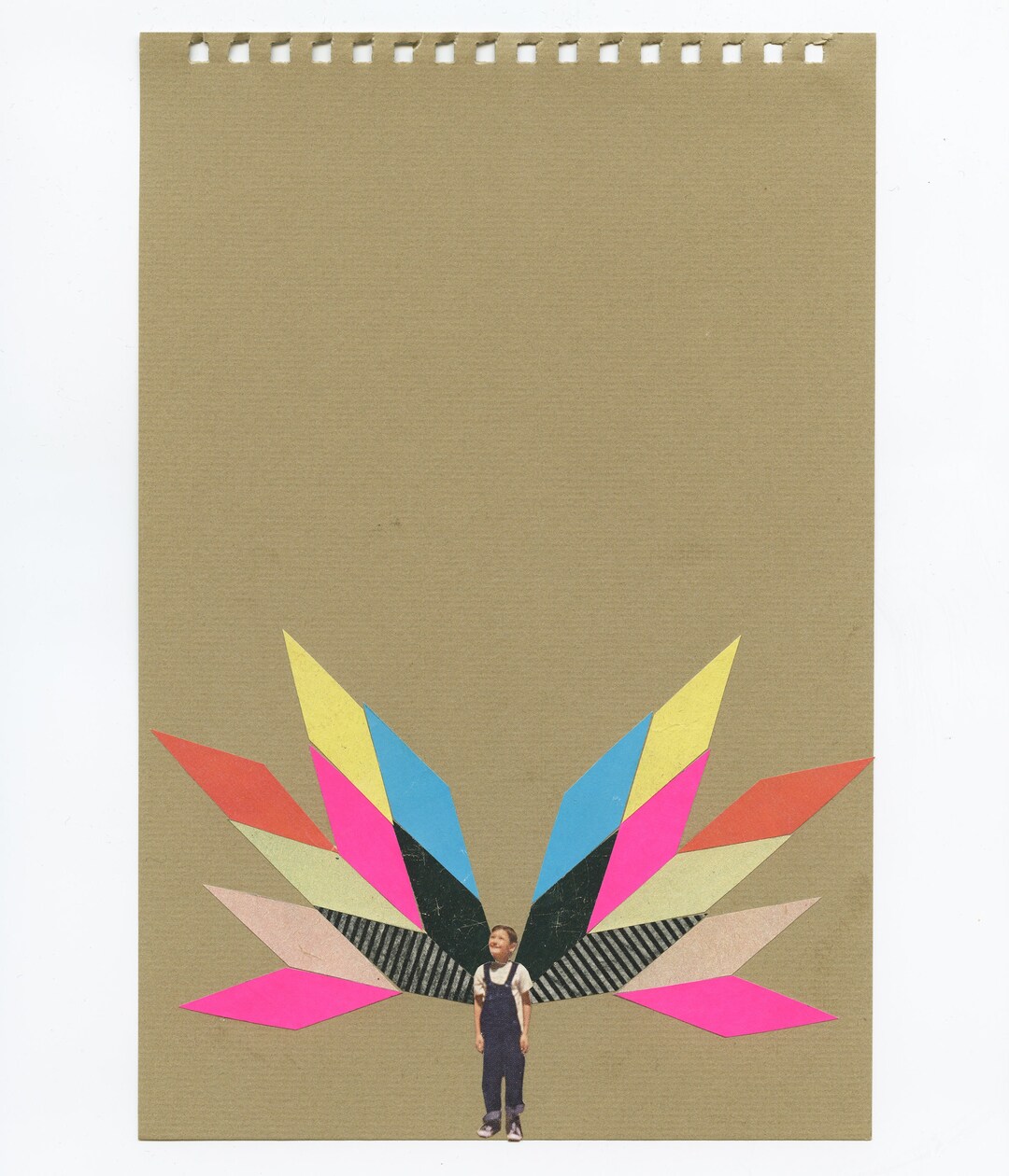 Original Paper Collage. Boy Portrait Art on Paper He'll Go Far Etsy