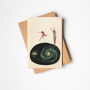 Tarjeta de piscina Surreal Space Swimming - Whirlpool