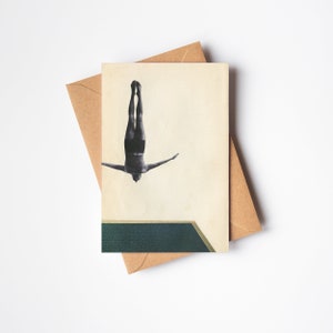 Tarjeta de felicitación de piscina - Swan Dive