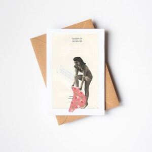 Tarjeta de felicitación con retrato femenino - Adornar