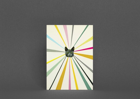 Cat Greetings Card Cat's Eyes - Etsy