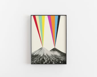 SALE Surface Framed Volcano Print - Volcanos