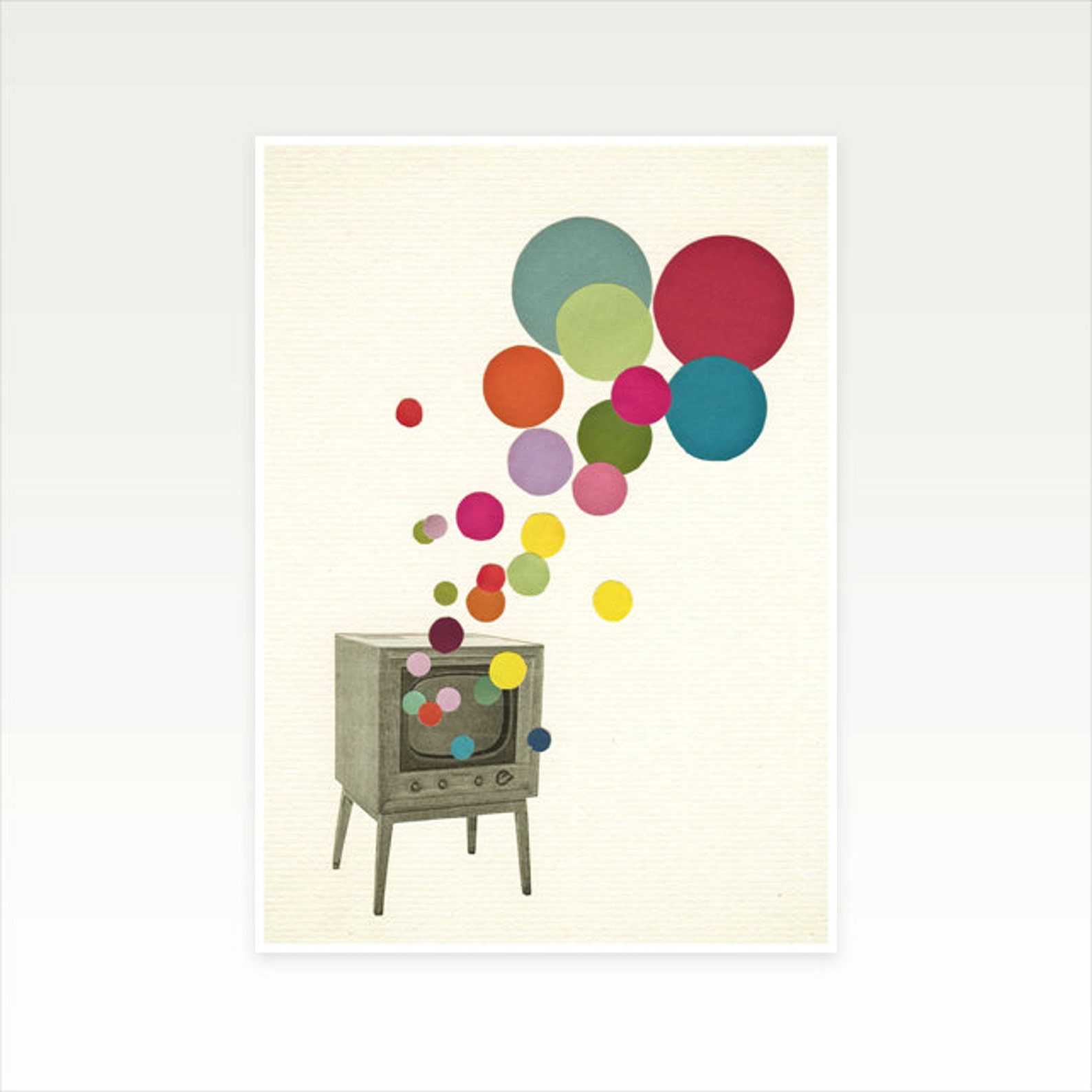 Television Print Retro Wall Art Pop Art Poster Collage Art Etsy