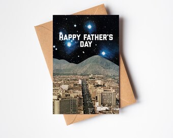 Fathers Day Card, Planet Greeting Card - Space City