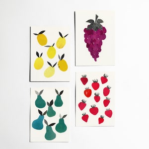 Conjunto de cartões postais de frutas, artigos de papelaria modernos, decoração de cozinha, ideias para presentes - frutados
