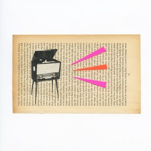 COLLAGE ORIGINALE, Arte del giradischi retrò - Onde sonore