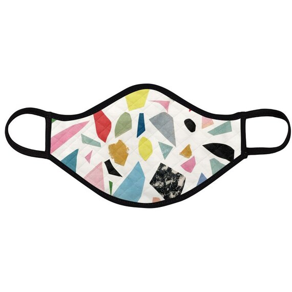 Abstract Face Mask - White Terrazzo
