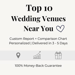 お近くの結婚式場トップ10 – 比較表、Googleマップ、会場の見どころ、プランニングガイド付きのカスタムレポート | PDFダウンロード
