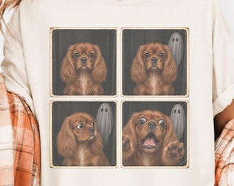 Cavalier King Charles Halloween T-Shirt | Ghost Photo Booth