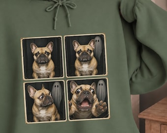 French Bulldog Halloween Hoodie, Funny Ghost Dog Hoodie, Spooky Frenchie Lover Gift