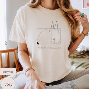 Bullterrier Fibonacci-tröja | Gyllene snittet hundtröja | Rolig geometri Boxy unisex presenttröja