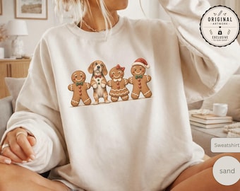 Beagle Gingerbread Christmas Sweatshirt | Funny Holiday Crewneck