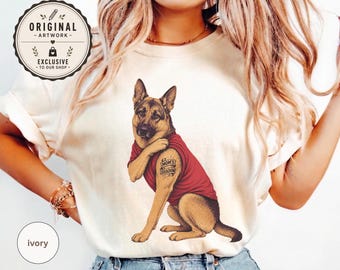 Shirt Duitse herder met schaduw moeder | Grappig hondencadeau | Loyale begeleidende kleding