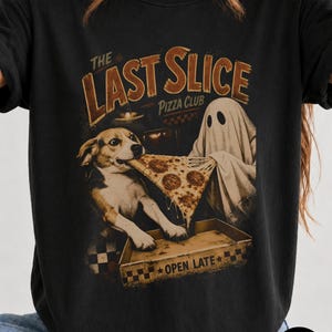 Rolig Halloween Beagle-tröja | Spökpizza-tröja | Komfortfärger unisex-tröja
