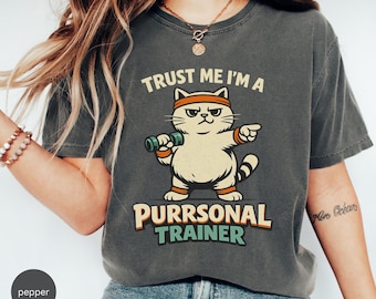 Funny Cat Gym Design Unisex Shirt | Fitness Humor Animal Lover Gift