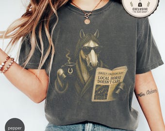 Grappig paardenshirt | Lokaal paard maakt niet uit T-shirt | Leespaard cadeau | Shirt met ruiterhumor | Ranch Life-kleding