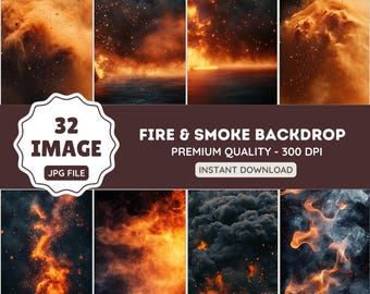 Smoke Fire and Spark digital backdrop overlay for composite photography, sports backgrounds, smoke and fire effect texture photo background