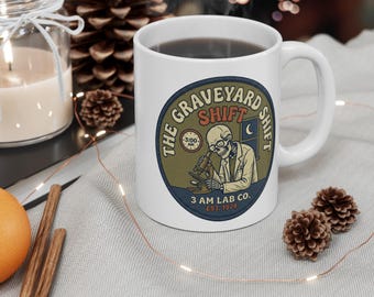 Die Friedhofs-Schicht-Wissenschaftler-Becher, 11 Unze keramische Kaffeetasse