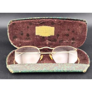 Vntg Bartels Optical Chicago Gold-Filled Wire Frame Glasses