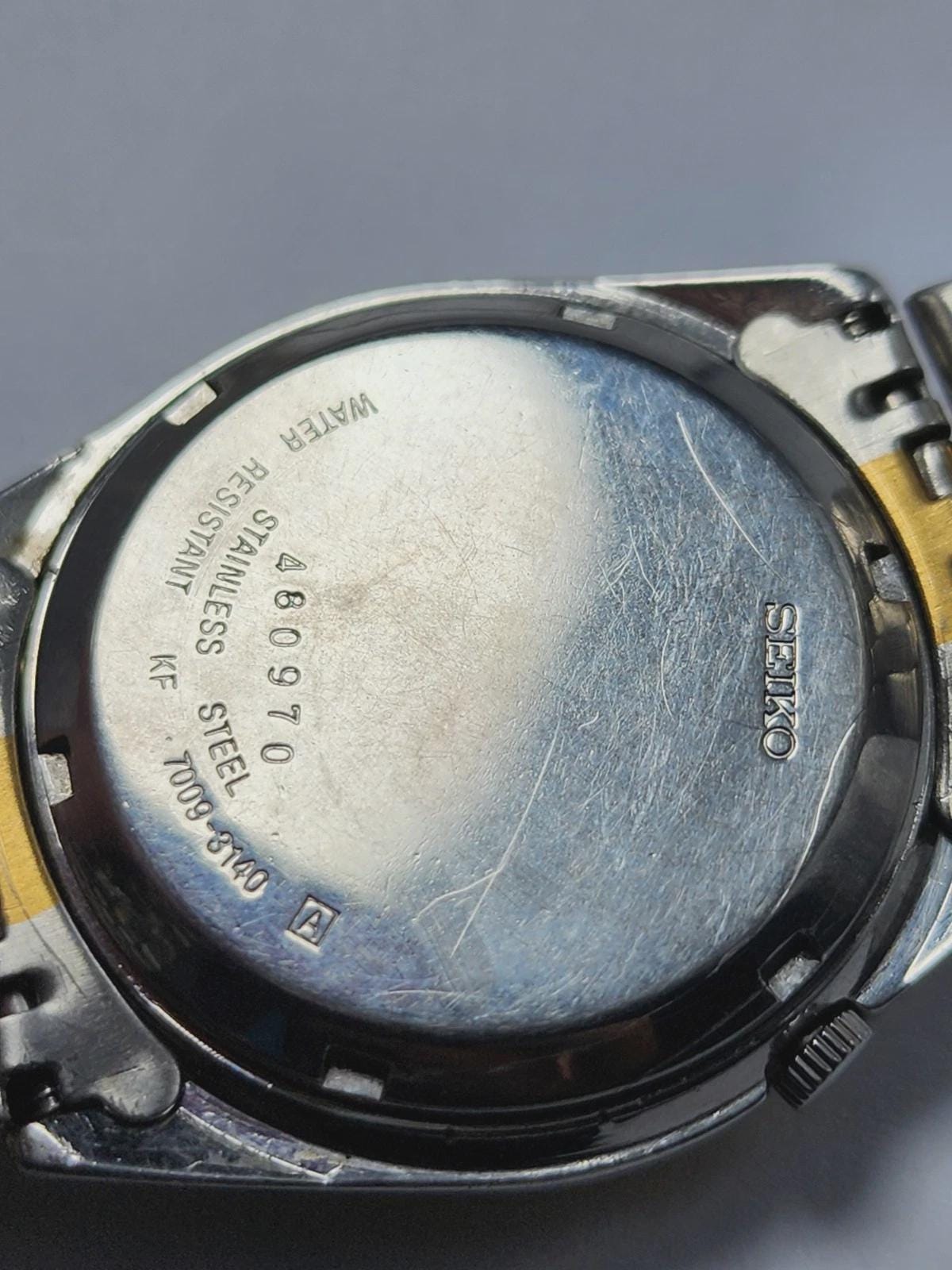 Boxed Seiko SNXJ President Black Dial Day/date Two Tone 7009-3140