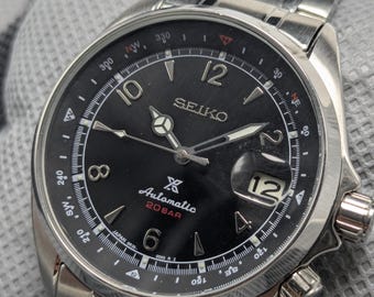 Seiko Alpinist Prospex con caja personalizada, esfera negra, movimiento 7S26
