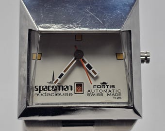 Vintage Fortis Spaceman Audacieuse Automatic White Dial Swiss Men's Watch