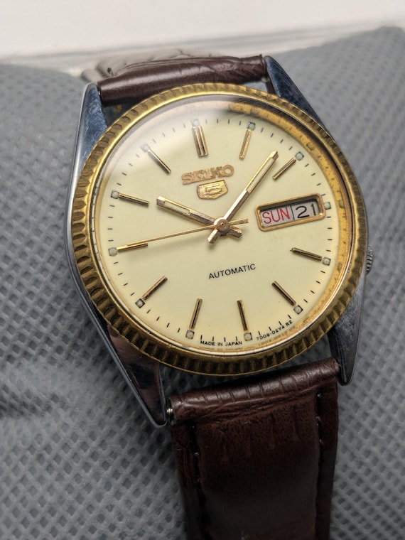 Boxed Seiko SNXJ90 President Glowing Dial Day/date Two Tone 7009