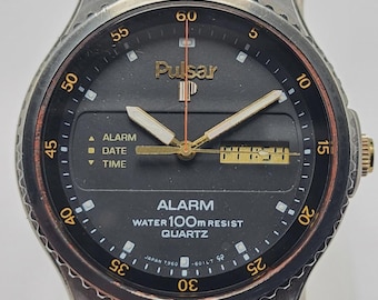 Vintage Seiko Pulsar Ana Digi Men's Quartz Watch Y960-6079