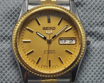 Seiko 5 Golden Sunburst Dial SNXJ Automatic Mechanical 7009-3110
