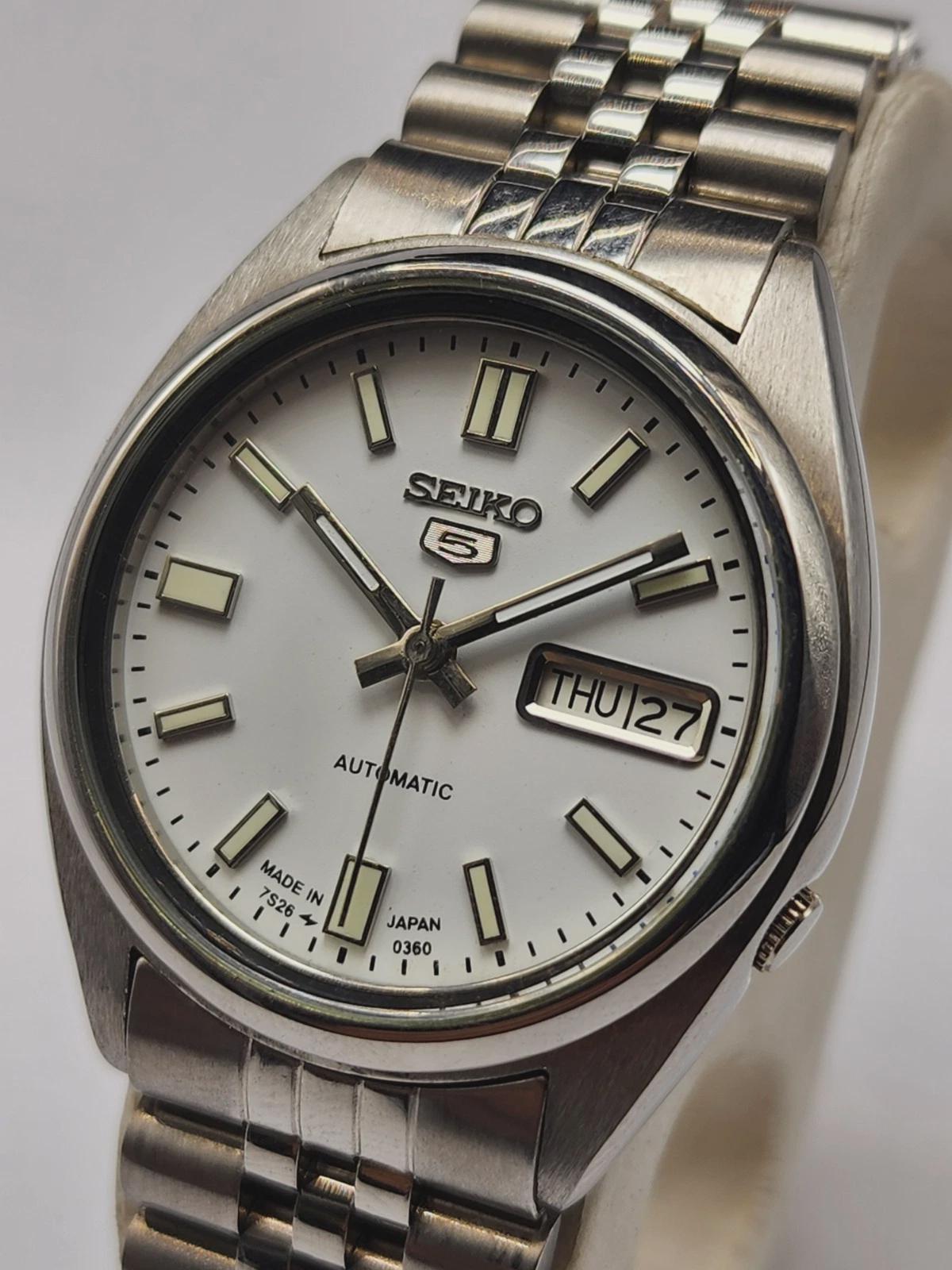 Rare Seiko White Dial Day/date 7S26-8760 Japan - Etsy