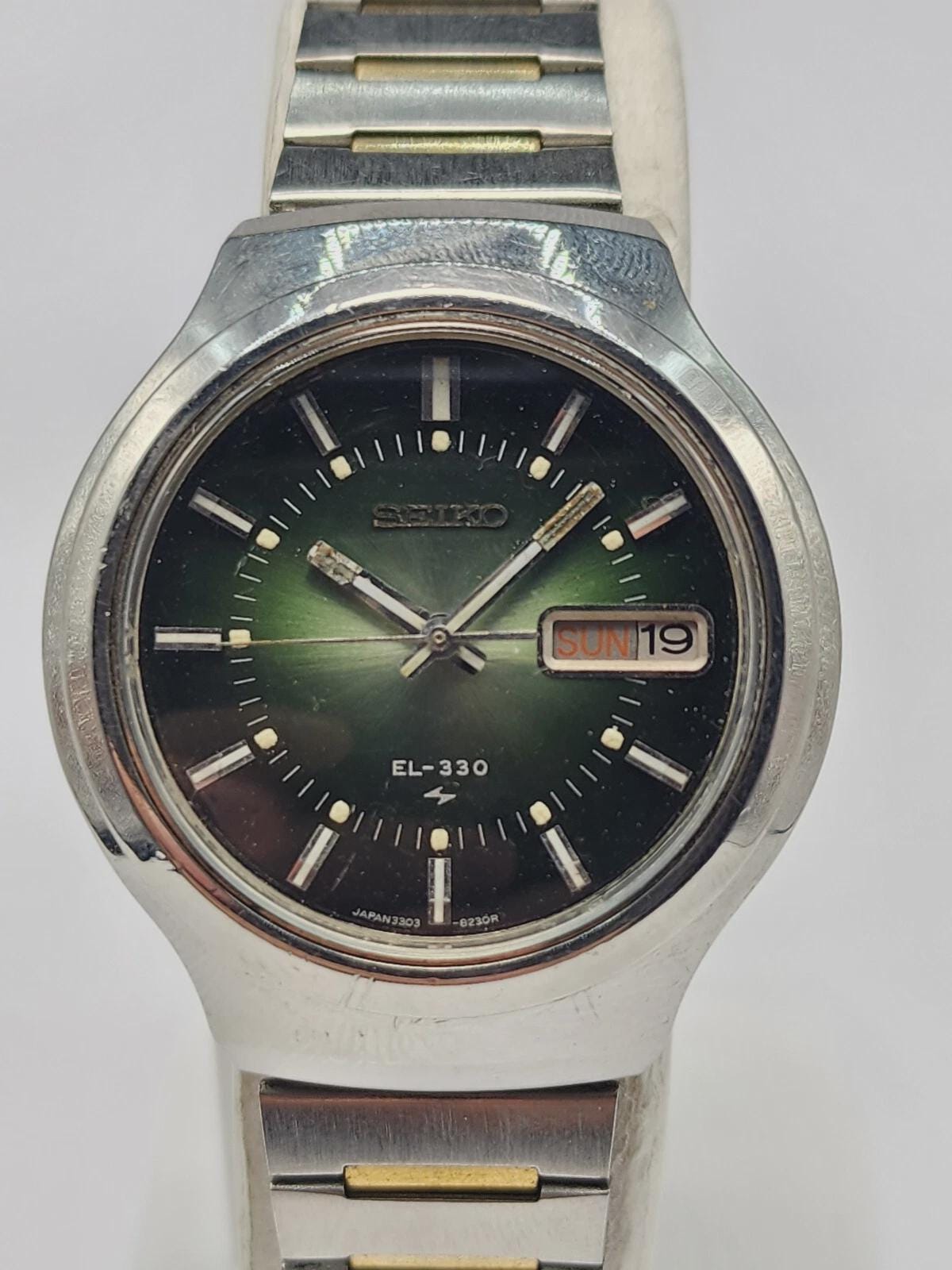 Seiko El-330 3303-8120 Electromagnetic Balance Quartz Day Date