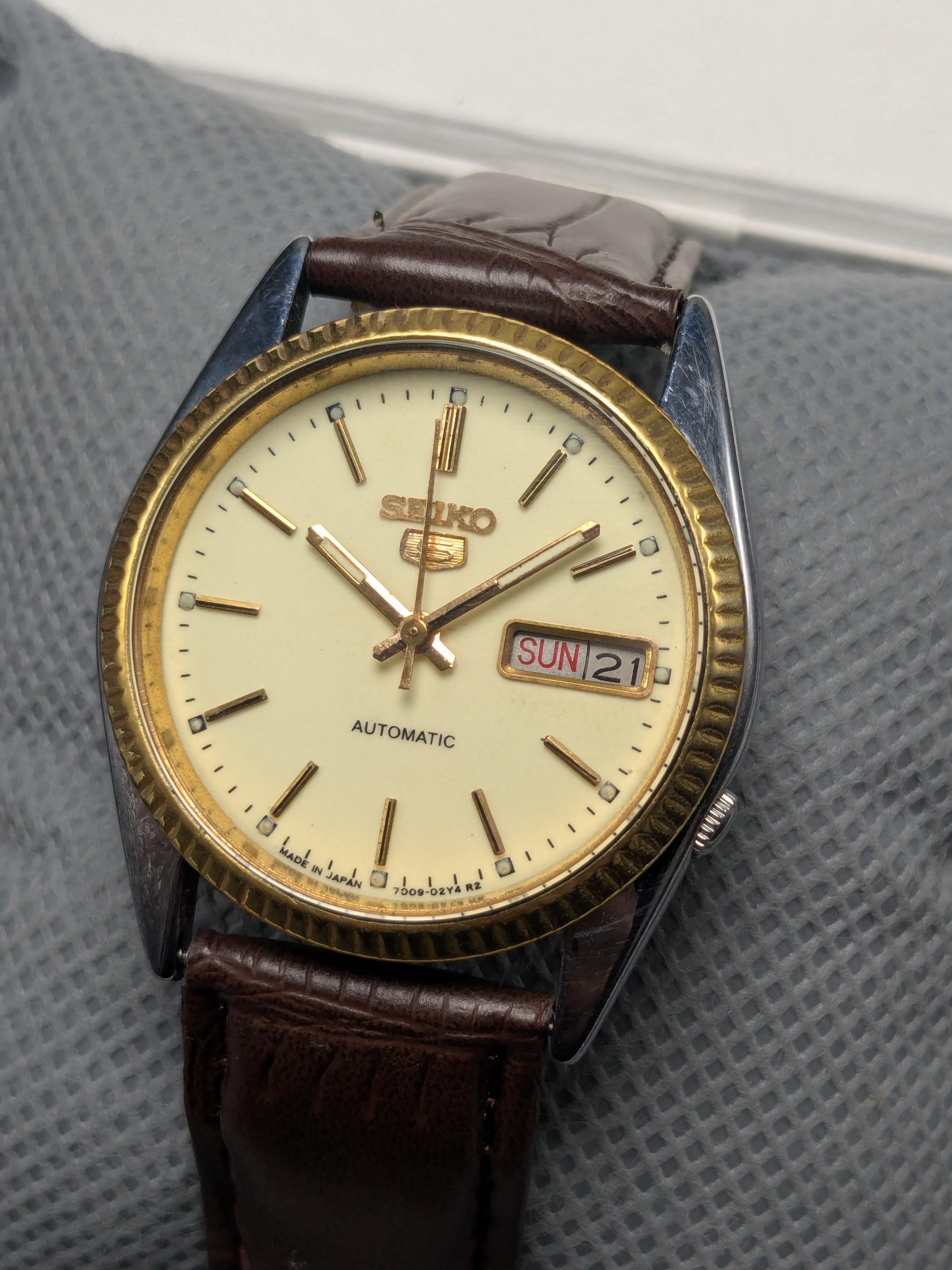 Boxed Seiko SNXJ90 President Glowing Dial Day/date Two Tone 7009