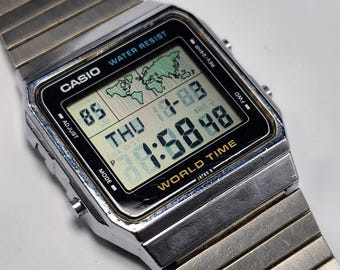 ULTRA RARE Casio World Time A300U Japan 636 Module Vintage 1980s