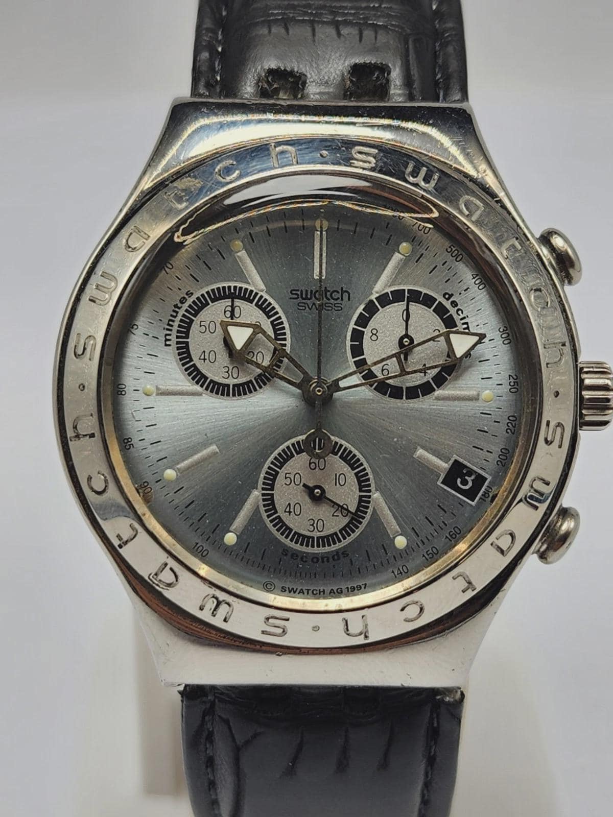 Swatch Irony WHEELING YCS408G 1998 Chronograph Date Stainless
