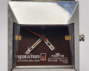 Vintage FORTIS Spaceman Audacieuse Automatic Brown Dial Swiss Men's Watch