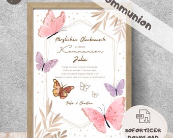 Printable Gift Communion Girl Last Minute Gift Communion Craft Template Cash Gift Communion Girl Printable Gift