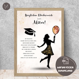 Contant cadeau Abitur 2025 meisje Abitur gefeliciteerd Abitur geslaagd cadeau school afstuderen 2025 cadeau idee meisje Abitur Download PDF