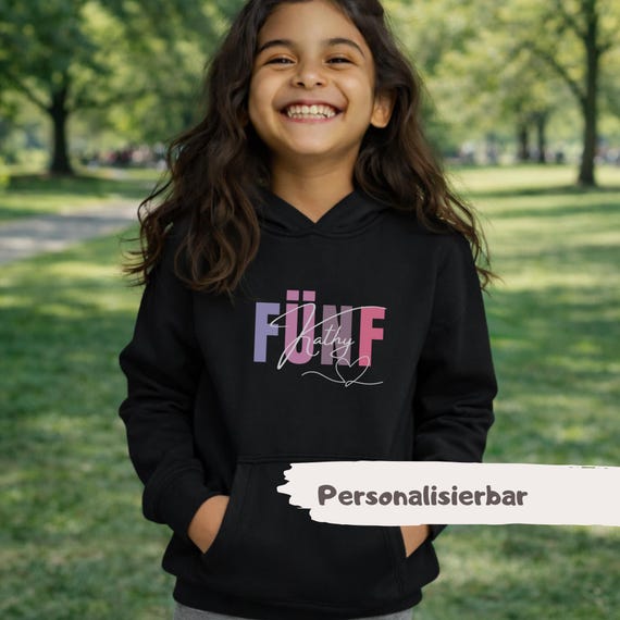 Geburtstagshoodie Mädchen personalisiert Geburtstagsoutfit Pullover Geburtstagskind T-Shirt mit Name und Alter Geburtstagsshirt Kinder
