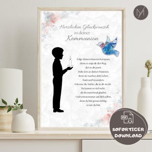 Communion gift boy Cash gift Communion Last minute gift Craft template Gift Communion Digital print template First Communion