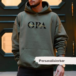 Opa Hoodie Personalisiert, Geschenk werdende Opa, Pullover mit Namen der Enkel, Schwangerschaftsverkündung Opa, Vatertag, Weihnachtsgeschenk
