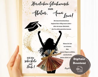 Personalized money gift for graduation, graduation gift 2026, gift idea for girls graduating, congratulations on your graduation, passed your exams, graduation 2026