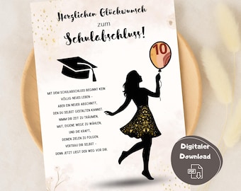 Geldgeschenk Schulabschluss 2026, Geschenk Schulabschluss, Geschenkidee Mädchen Schulabschluss, Glückwunsch zum Schulabschluss, Last Minute