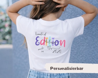 Geburtstag T-Shirt Limited Edition Personalisiert, Sweatshirt mit Name & Geburtsjahr, Pullover 5. 6. 7. 8. 9. 10. 11. 12. Geburtstag Tochter