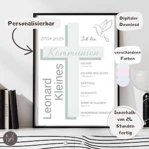 Communion gift boy printable Last minute gift Communion Personalized gift Communion girl Baptism gift Confirmation