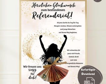Cash gift for passing the teacher training program (Referendariat) Gift idea for passing teacher training Cash gift for passing the second state examination (teacher)