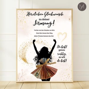 Confirmation money gift for girls, last-minute confirmation gift, DIY confirmation craft template, congratulatory card, instant download A4, PDF file image 2