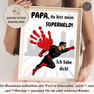 Handprint picture child Father&#39;s Day gift Last minute gift Father&#39;s Day handprint child gift dad craft idea kindergarten handprint PDF