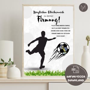 Presente de confirmação para menino, modelo de presente em dinheiro para confirmação, modelo de artesanato, download do modelo de impressão de confirmação, presente de última hora para confirmação de futebol em PDF