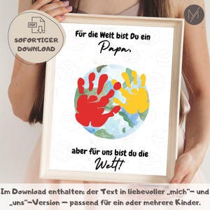 Handprint picture child Father&#39;s Day gift Last minute gift Father&#39;s Day handprint child gift dad craft idea kindergarten handprint PDF